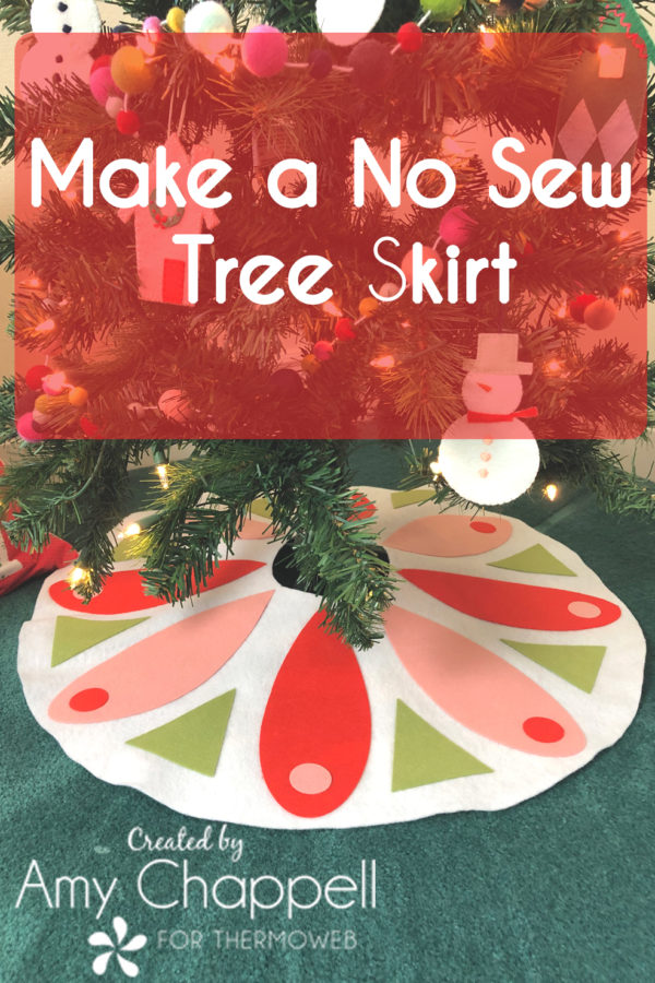A no-sew tree skirt made with felt and heat n bond ultra makes a simple Christmas decoration