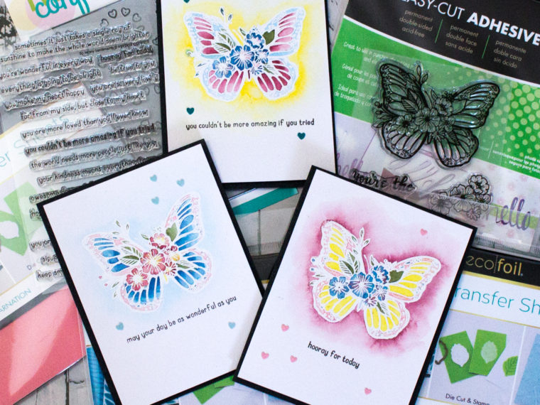 Deco Foil Flock Cards with Reverse Confetti