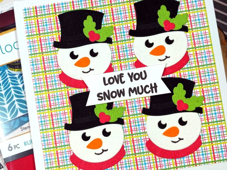 Deco Foil Flock Snowman Card