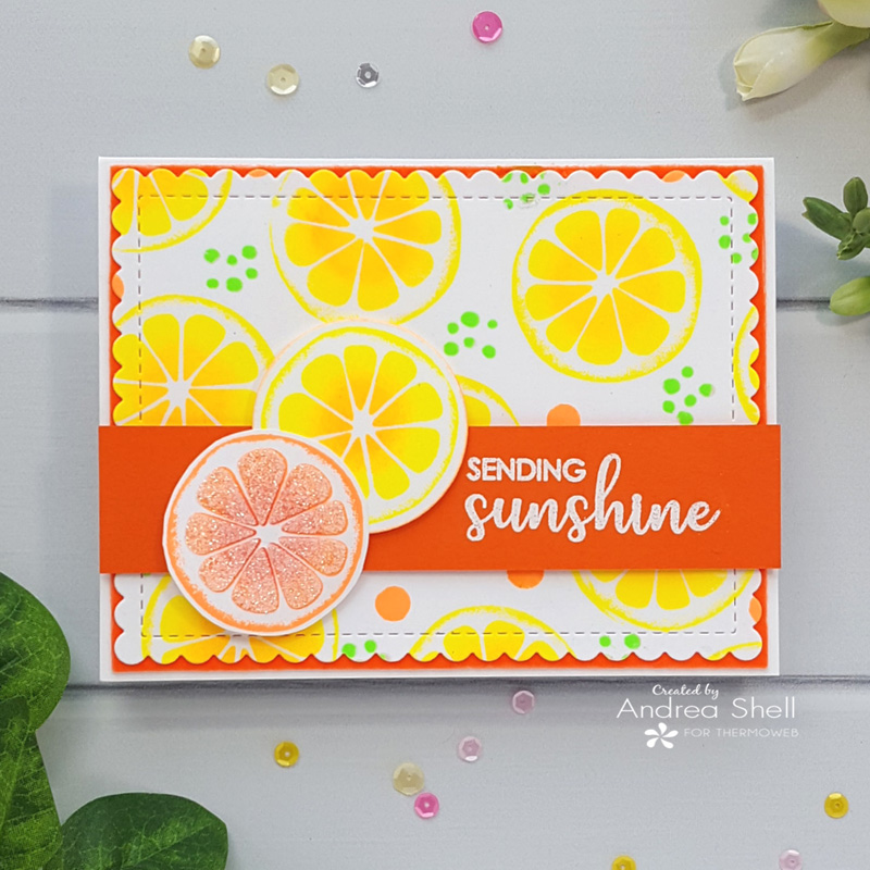 Sending Sunshine Lemon card by Andrea Shell | Sending Sunshine stamp by Rina K Designs