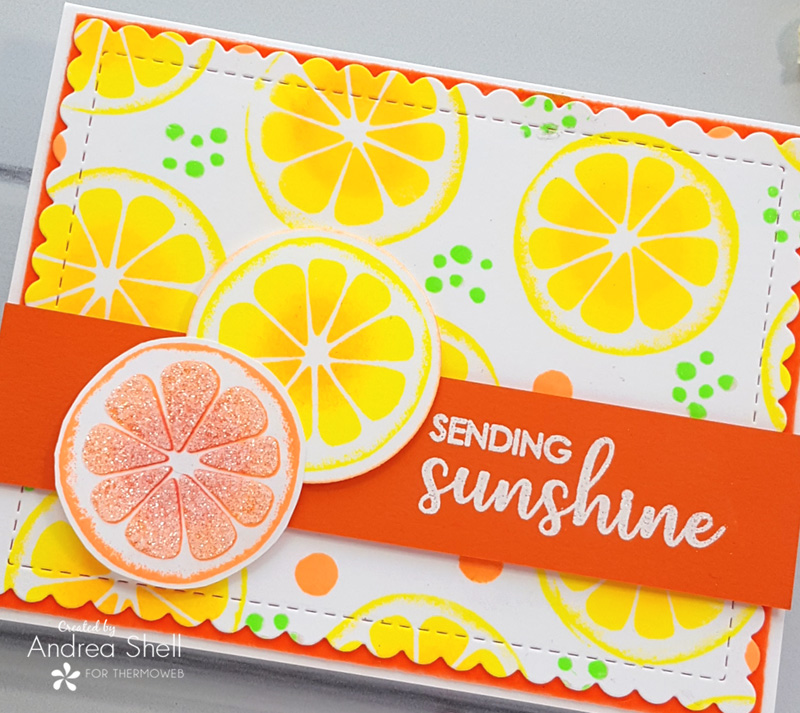 Sending Sunshine Lemon card by Andrea Shell | Sending Sunshine stamp by Rina K Designs