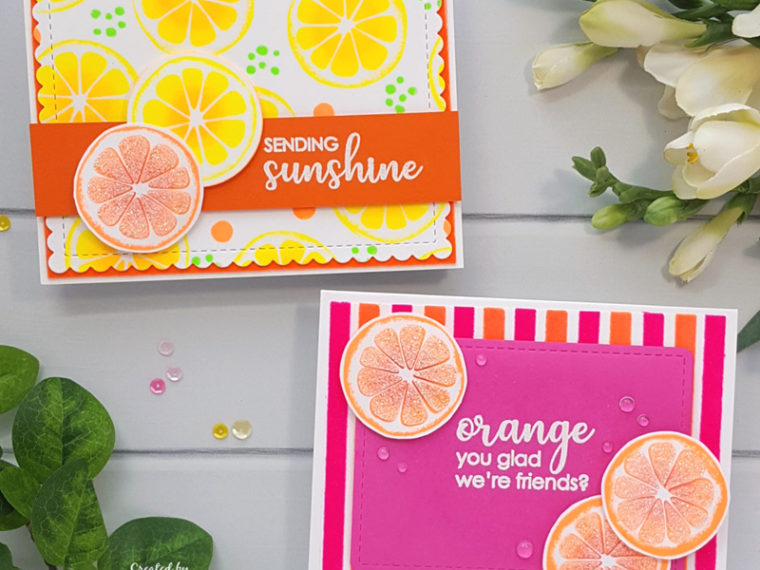 Citrusy Cards by Andrea Shell | Sending Sunshine stamp by Rina K Designs