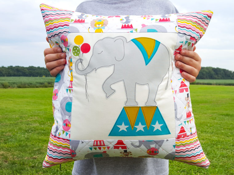 Elephant Circus Pillow with HeatnBond