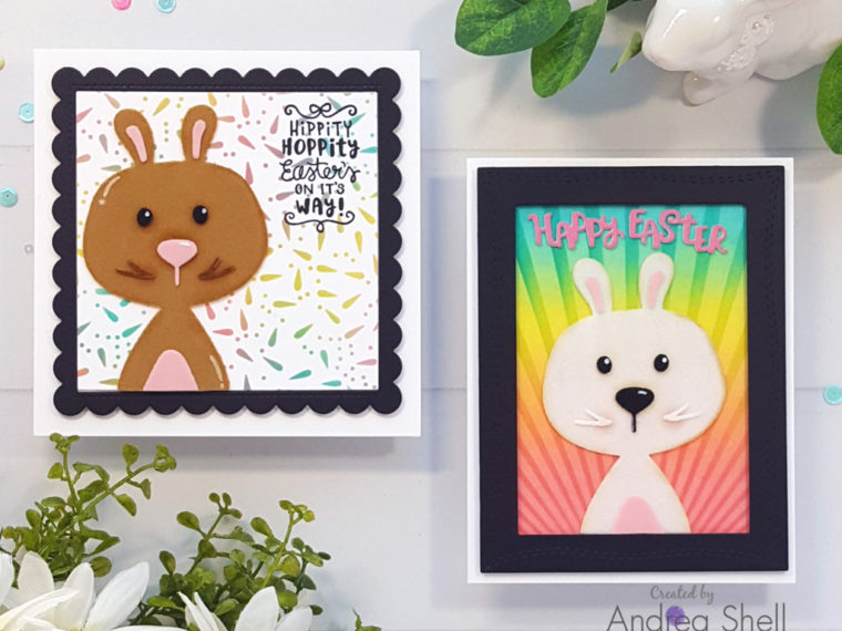 Flocked Easter Bunny Cards by Andrea Shell