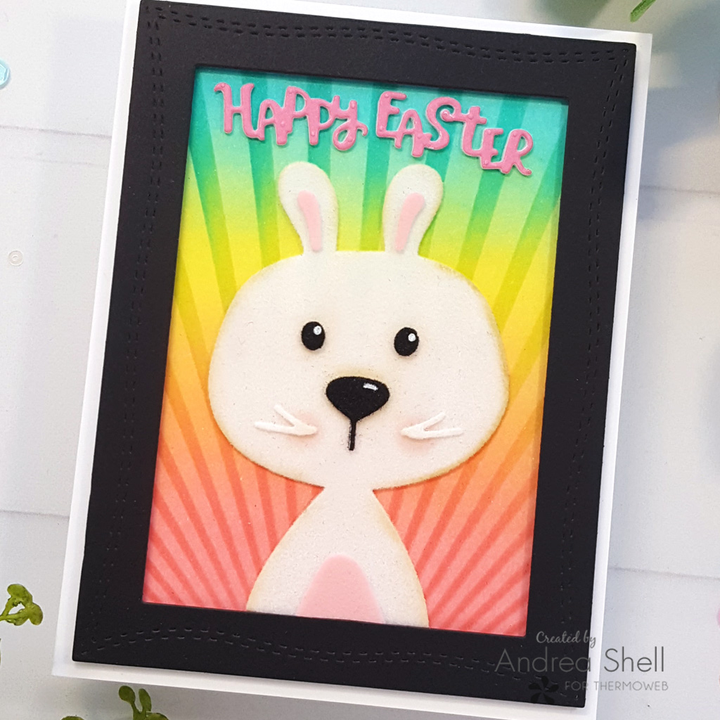 Flocked Easter Bunny Card by Andrea Shell