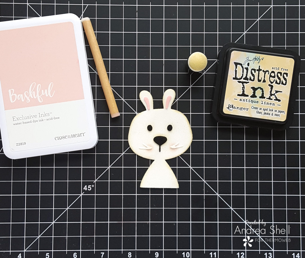Flocked Bunny Easter Card by Andrea Shell