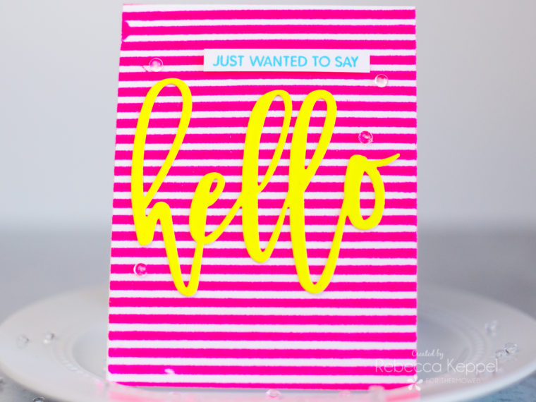Hello Poppin' Pink Flock Card