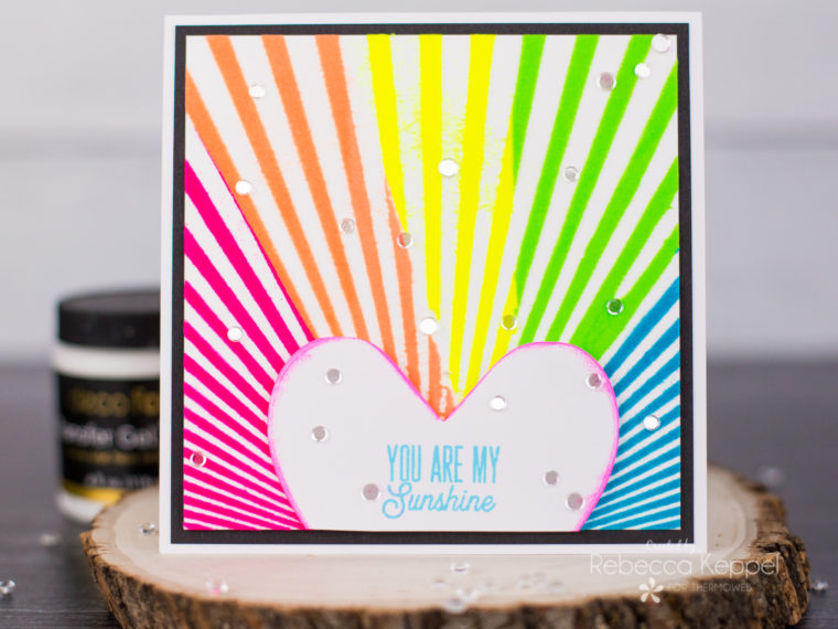 Rainbow Card with Deco Foil Flock