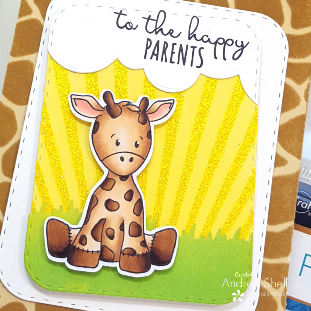 Giraffe Baby Card by Andrea Shell | Baby Animals stamp by Whimsy Stamps