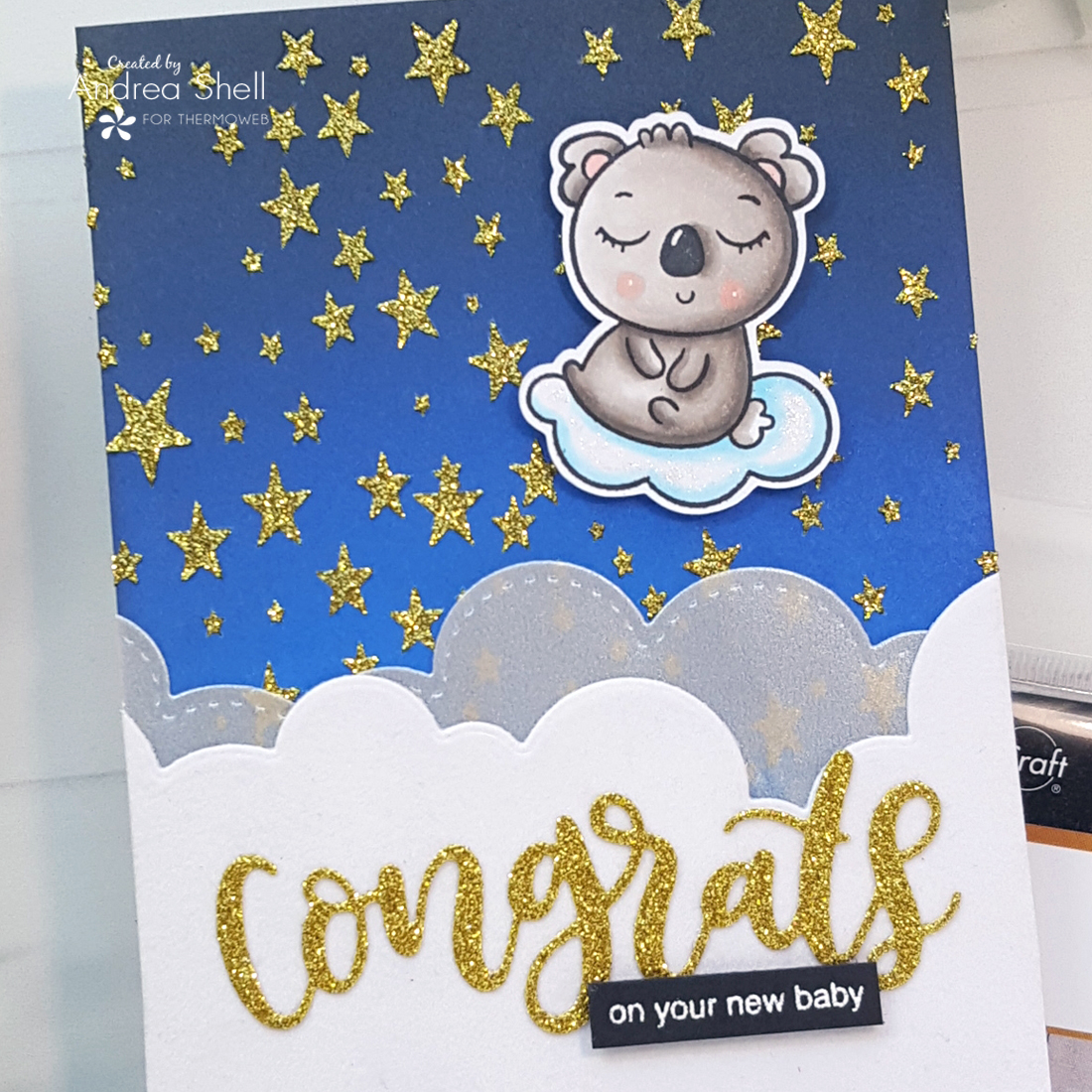 Congrats Baby Koala Card by Andrea Shell | Koala Cuteness stamp by Whimsy Stamps