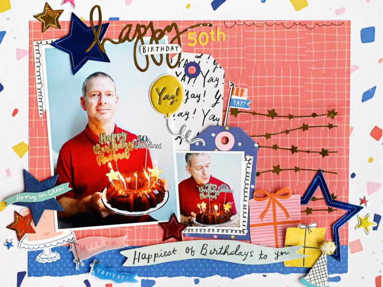 Birthday layout with Deco Foil