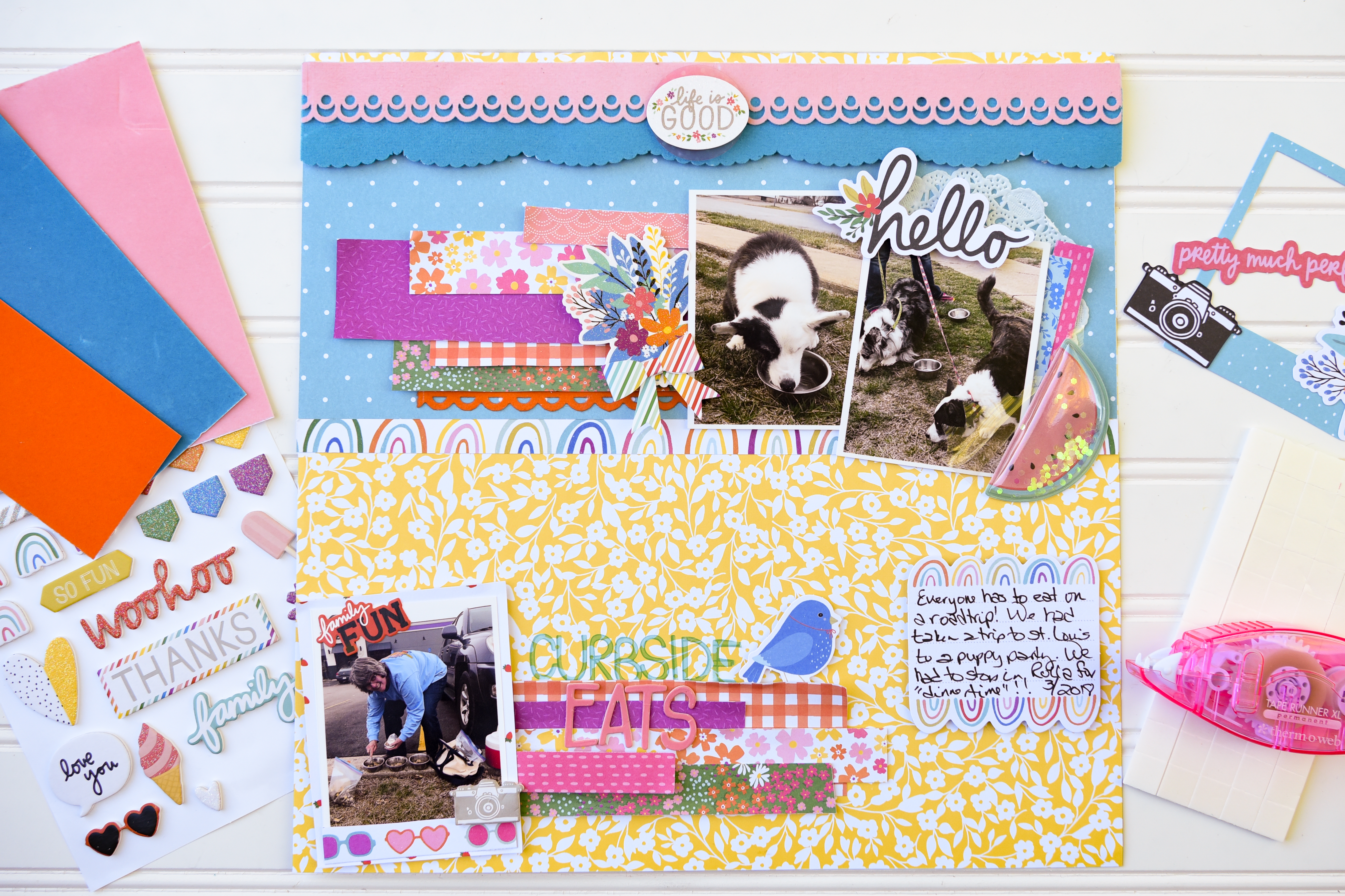 GLAM FS Curside Eats Layout with Deco Foil Flock Borders by Katrina Hunt