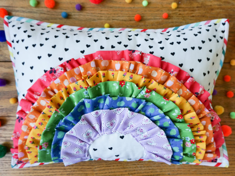 Ruffles and Rainbow Pillow