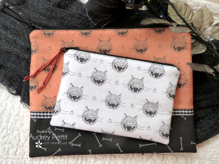 Scaredy Cat Halloween Fabric Pouches