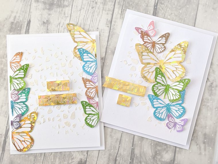 Rainbow Foiled Butterfly Cards