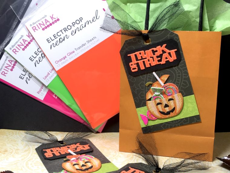 Halloween Tags with Neon Enamels