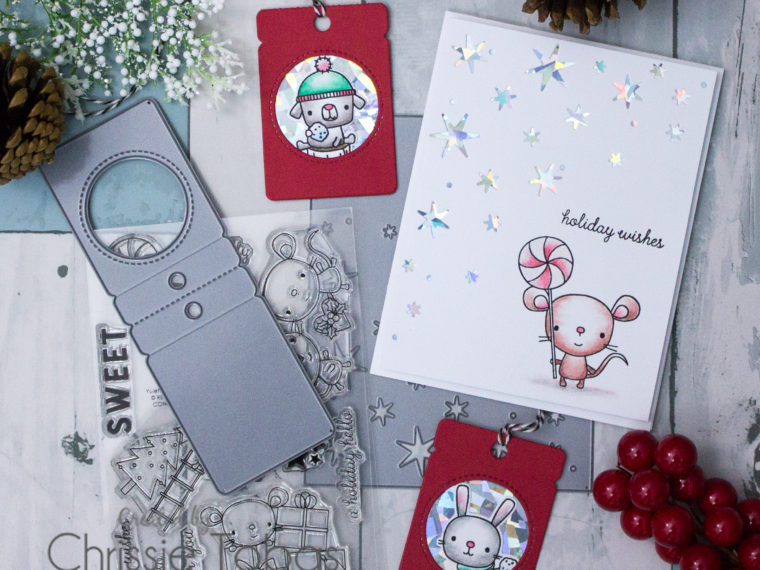 Holiday Card and Gift Tags with Reverse Confetti