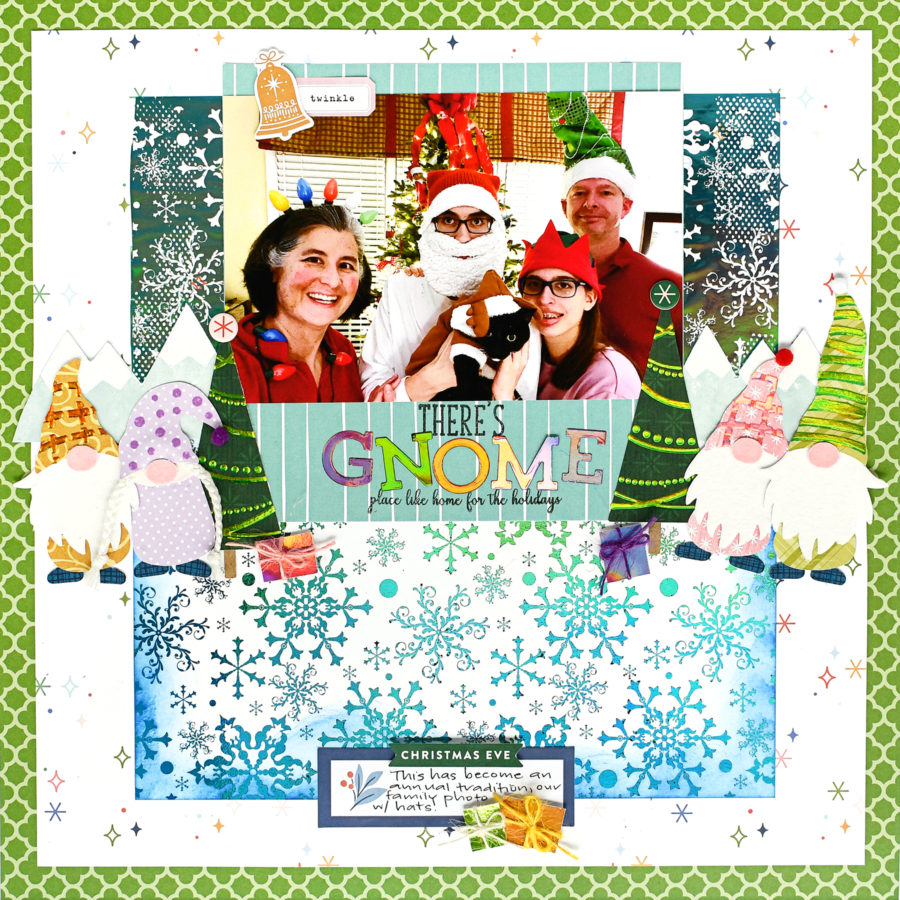 Gnome for the Holidays Scrapbook Layout