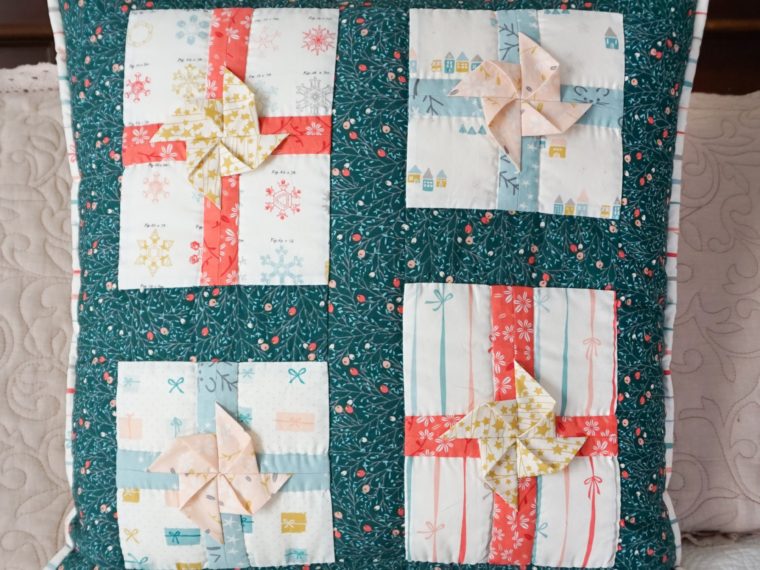 Ribbons and Bow Christmas Pillow