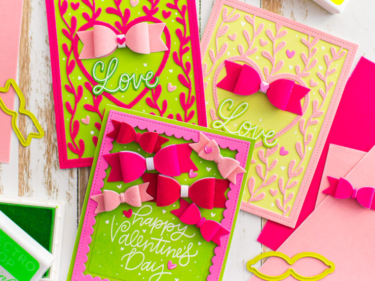 Color Pop Valentine Cards with Deco Foil Flock