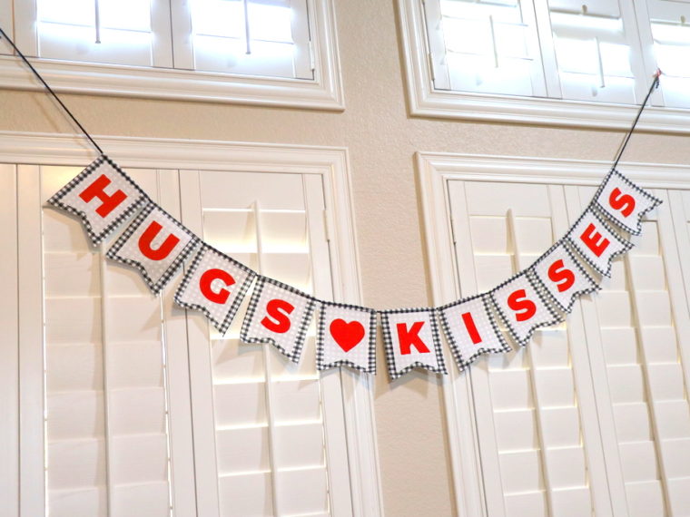 Hugs and Kisses Fabric Banner