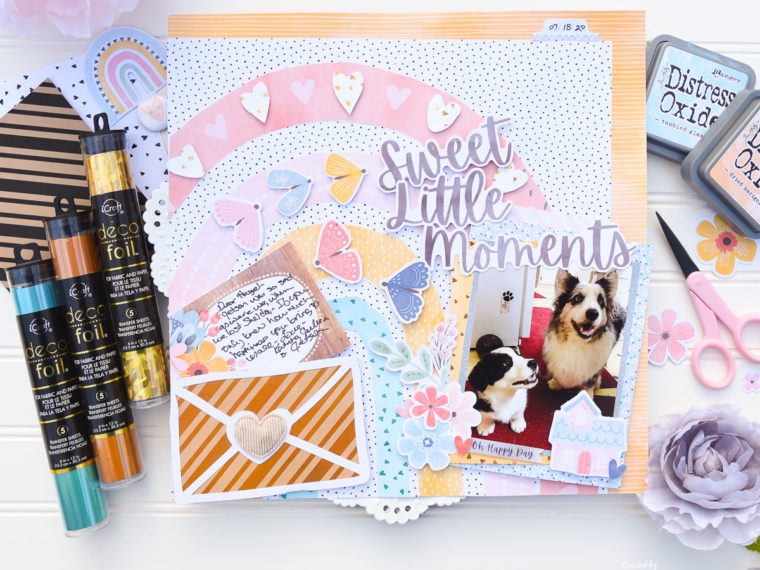 Sweet Moments Scrapbook Layout with Deco foil