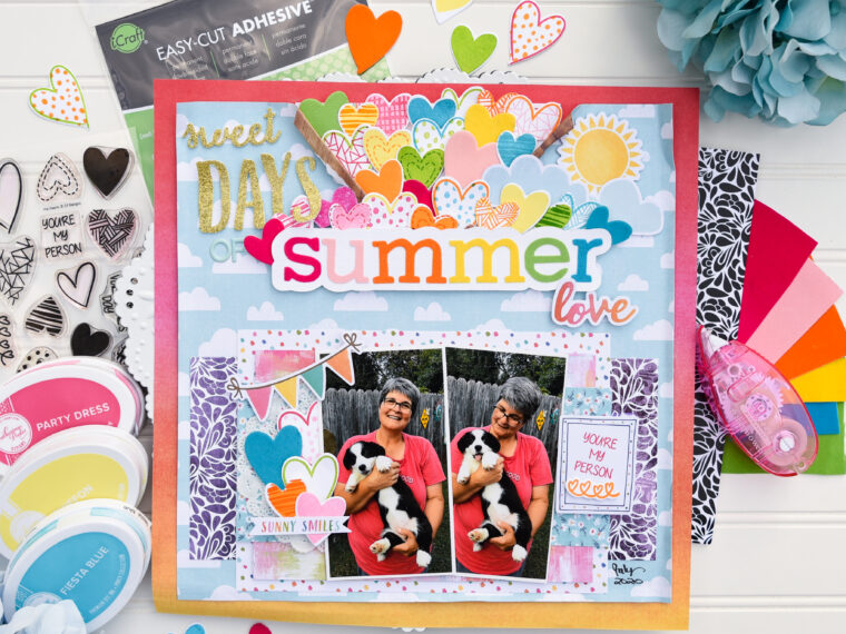 Summer Love Layout with Deco Foil Flock