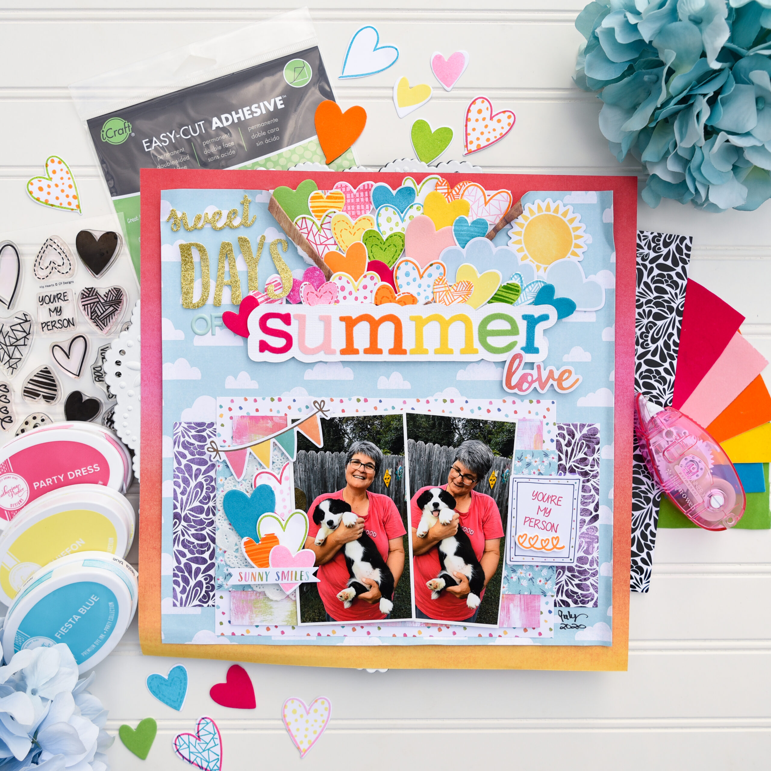 GLAM FS Sweet Days of Summer Layout Using Deco Foil Flock By Katrina Hunt-
