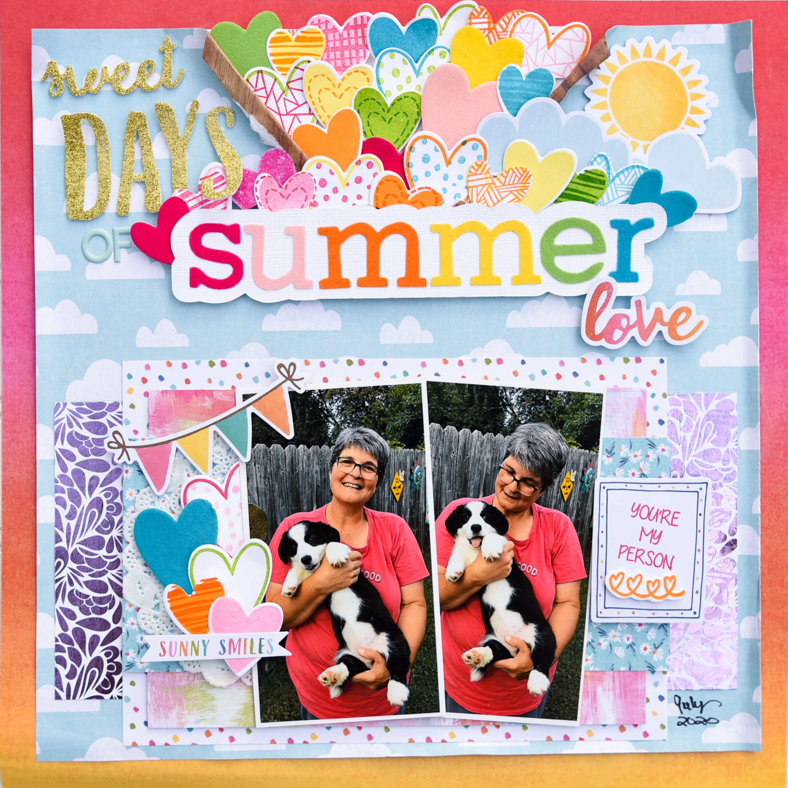 FS Sweet Days of Summer Layout Using Deco Foil Flock By Katrina Hunt-2