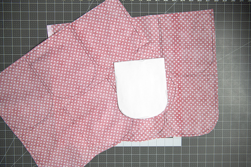 pattern template and fabrics for candy cane banner