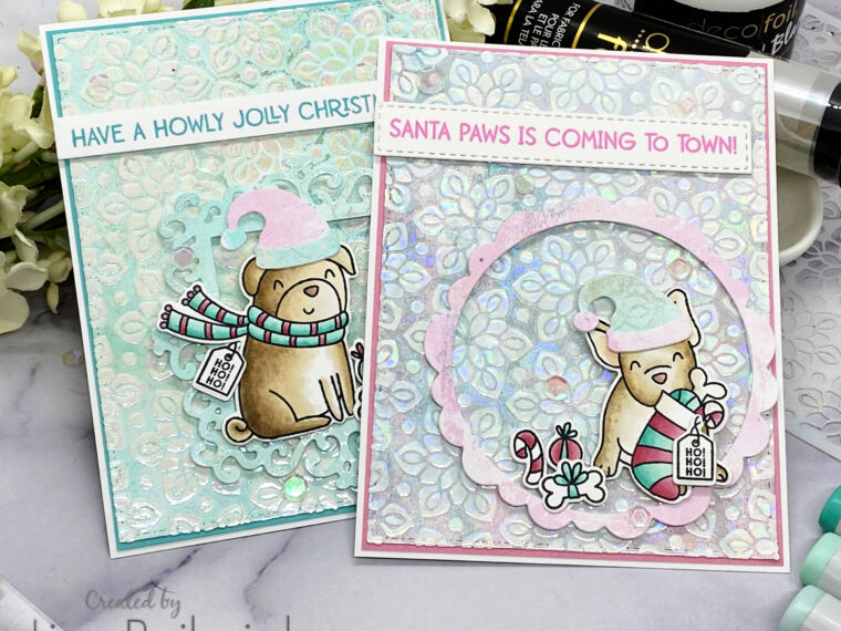 Santa Paws Cards with Deco Foil Gel