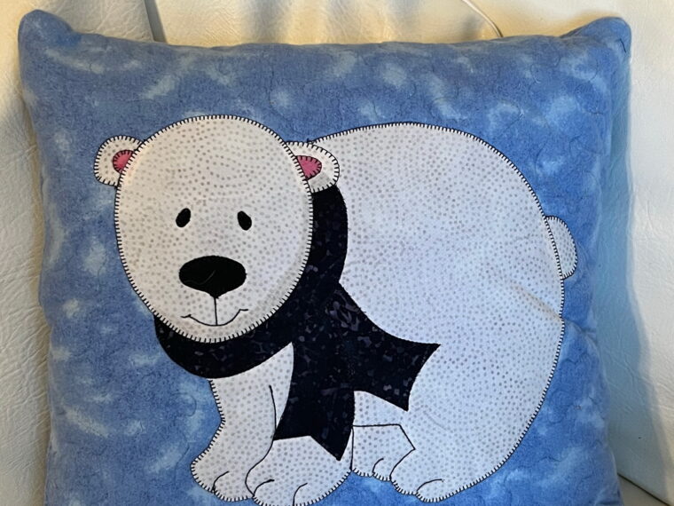 Wintery Polar Bear Pillow