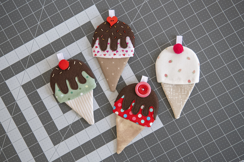 finished ice cream cone banner pieces