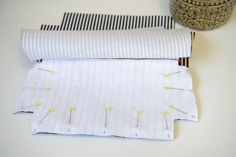 sew case seams together