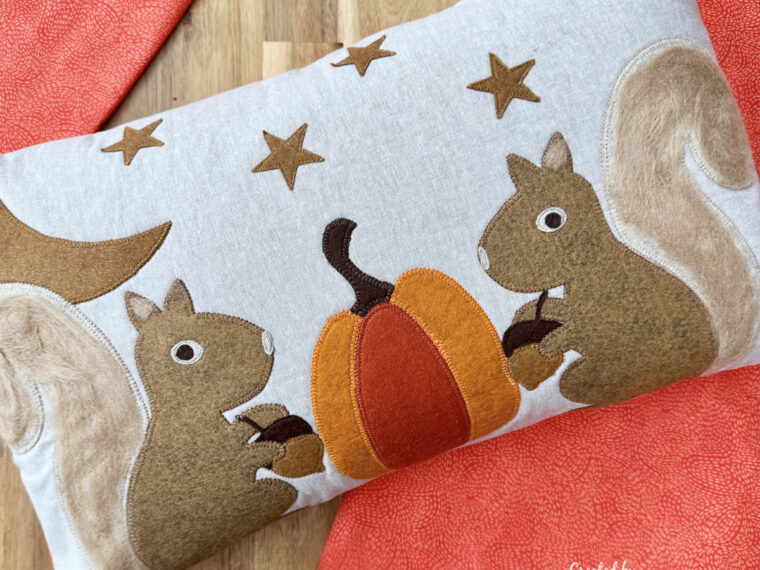 Harvest Squirrel Pillow