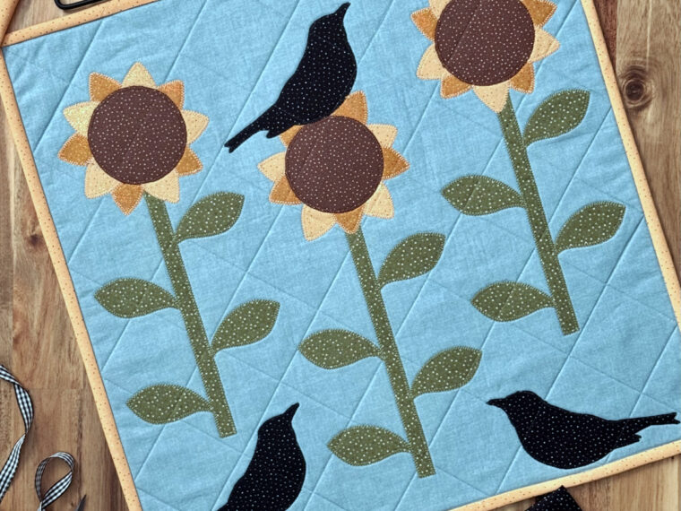 Sparkling Sunflowers Mini Quilt – A Project for the Therm O Web Blog by Belinda Karls-Nace