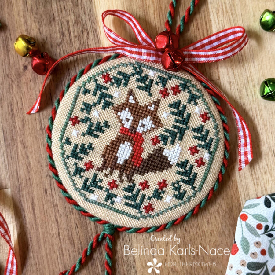 "Festive Fox" Cross Stitch Ornament Finishing - A Tutorial for the Therm O Web Blog