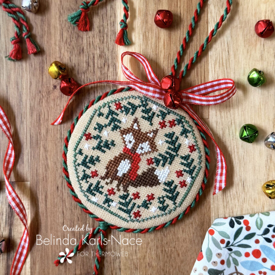 "Festive Fox" Cross Stitch Ornament Finishing - A Tutorial for the Therm O Web Blog