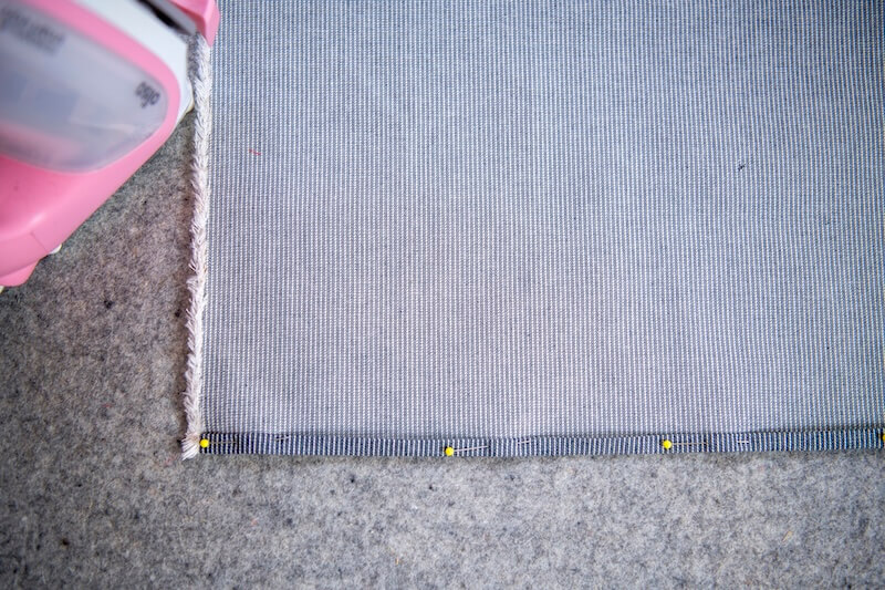 top stitch along folded seams