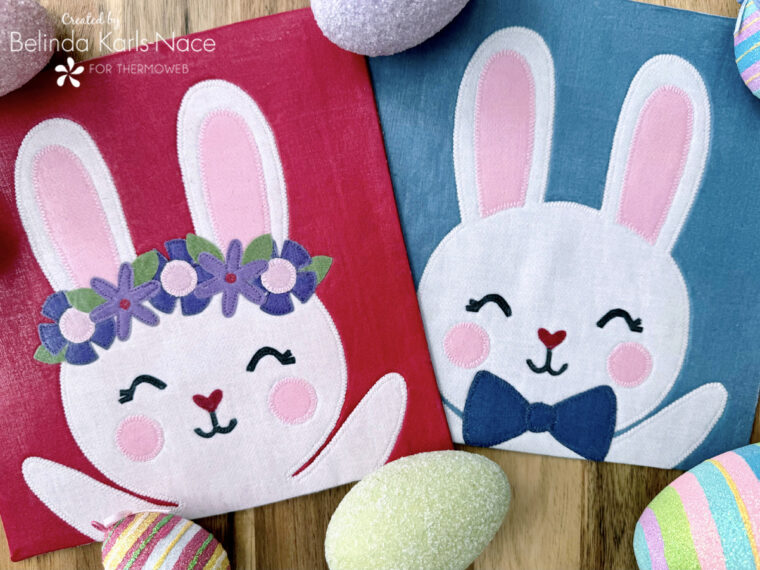 Mr. and Mrs. Cottontail - A Project designed by Belinda Karls-Nace for the Therm O Web Blog