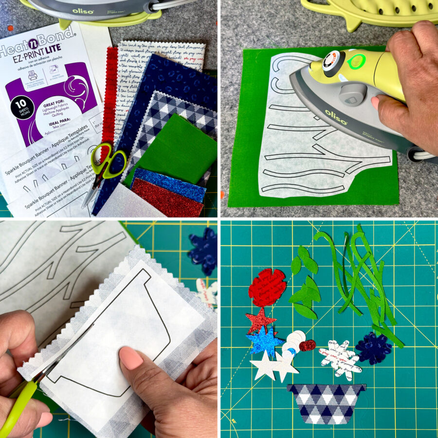 Preparing Applique Shapes to the Sparkle Bouquet Banner